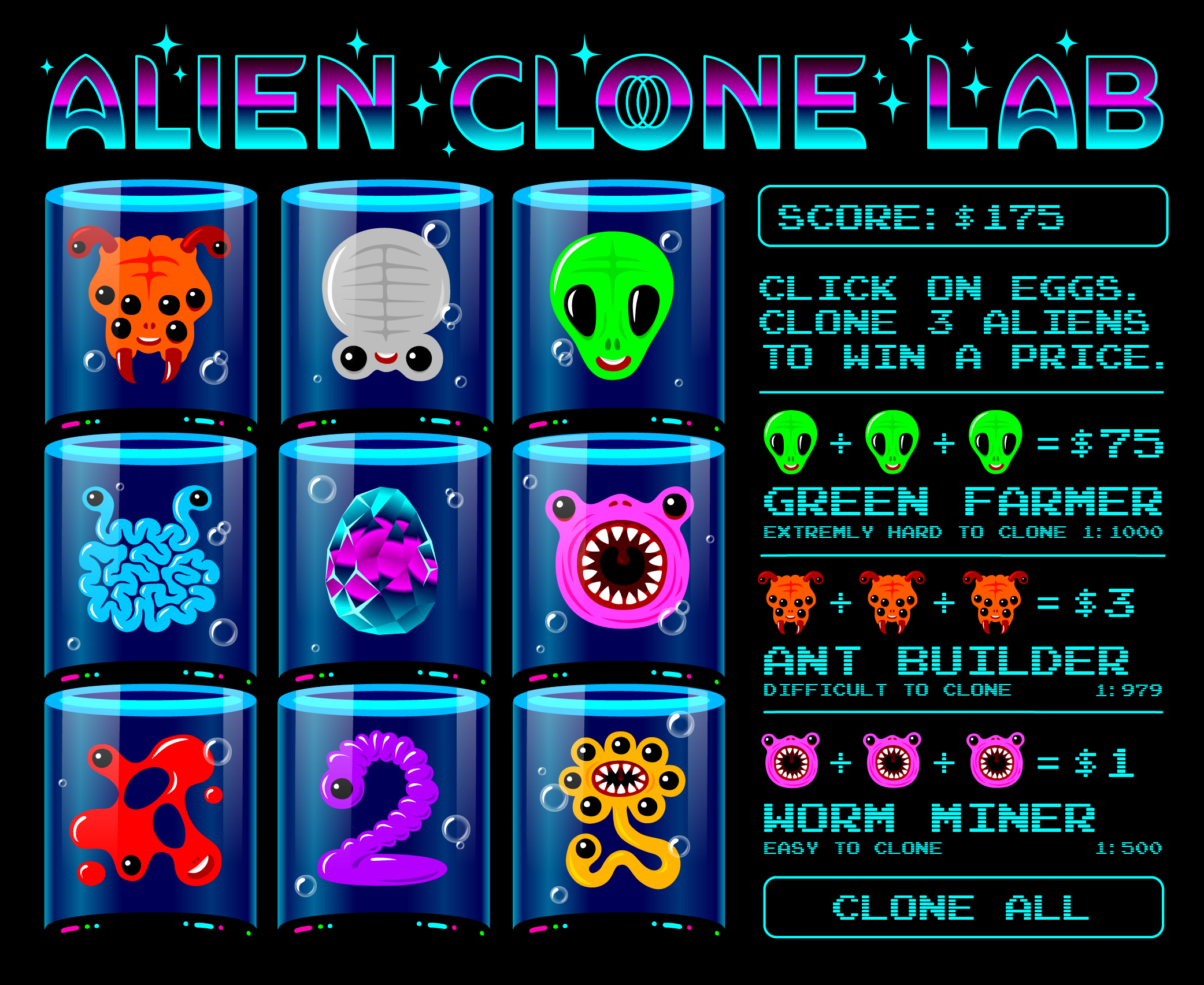 Alien Clone Lab Game