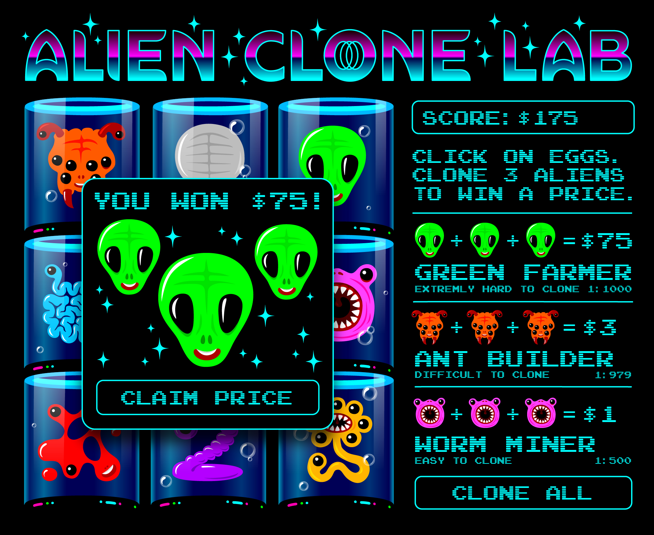 Alien Clone Lab Game