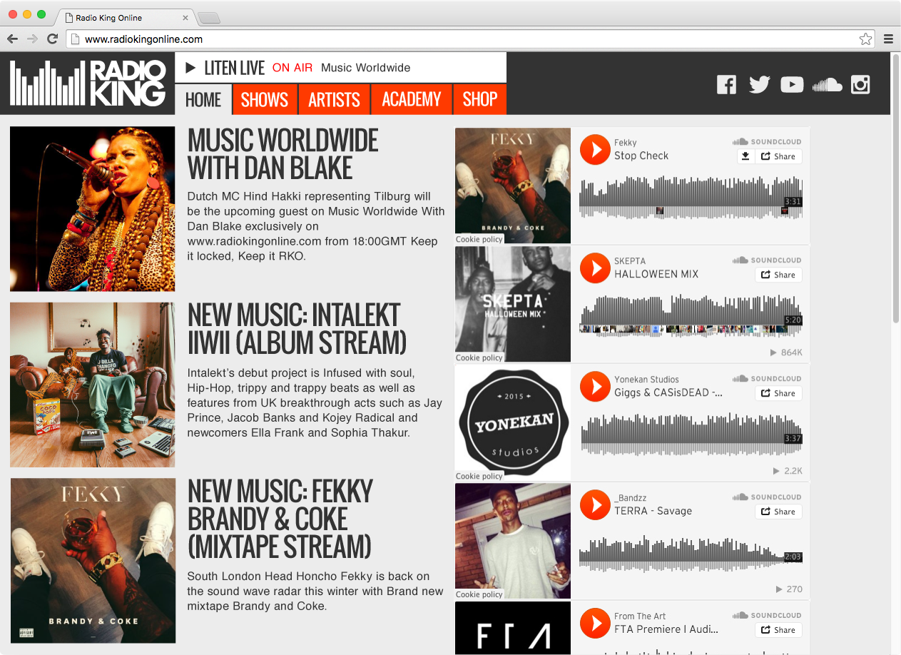 Radio King London Website