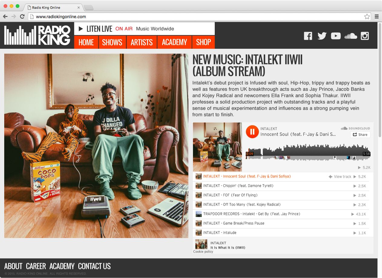 Radio King London Website