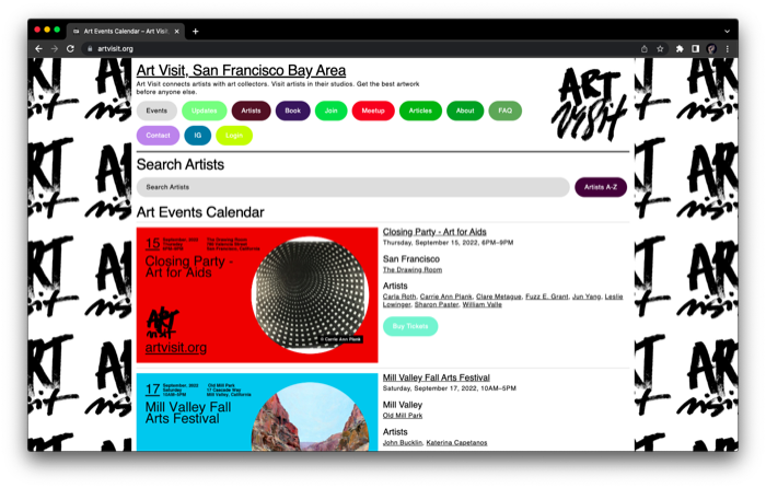Artvisit Art Visit Website Design 1